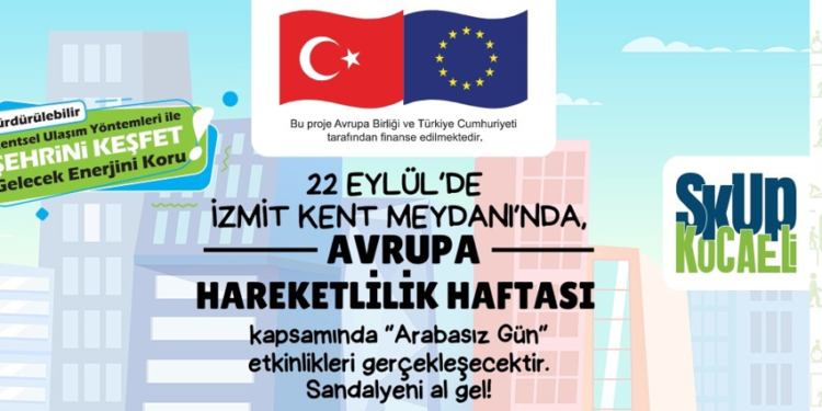 Hareketlilik Haftası Arabasız Gün etkinliğinde önce yürüyüş korteji sonra sinema